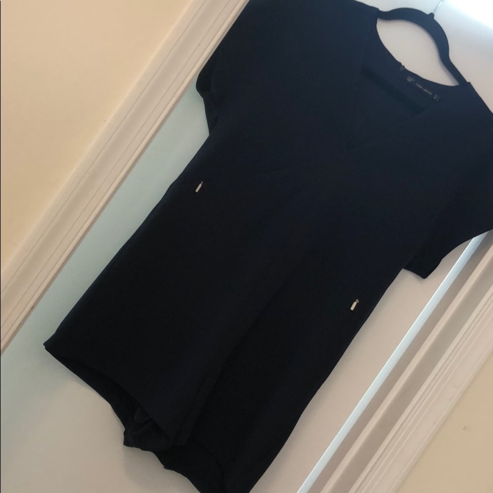 Navy romper with pockets